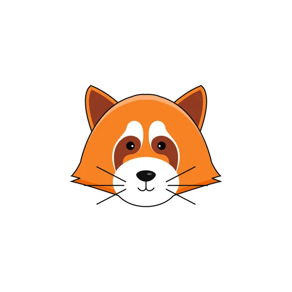 Gráficos Vetor Cabeça Panda Vermelho — Vetor de Stock