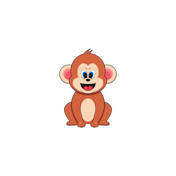Χαριτωμένο Μωρό Μαϊμού Απομονωμένα Διανυσματικά Γραφικά — Διανυσματικό Αρχείο