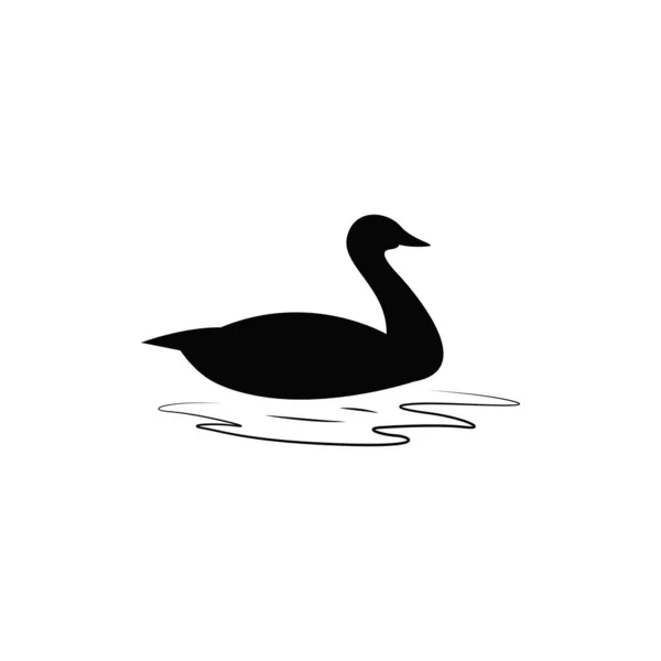 Goose Εικονίδιο Κολύμπι Λογότυπο Διανυσματικά Γραφικά — Διανυσματικό Αρχείο