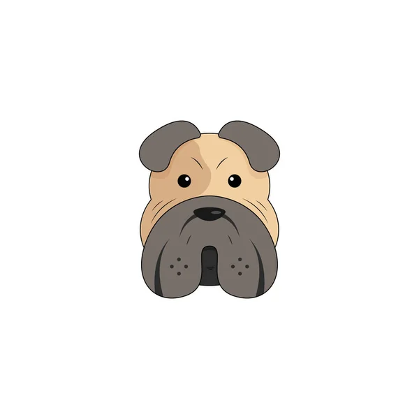 Aislado Bulldog Cabeza Vector Arte Gráficos — Archivo Imágenes Vectoriales