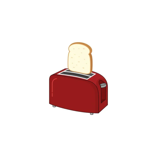 토스터와 빵외진 그래픽 — 스톡 벡터
