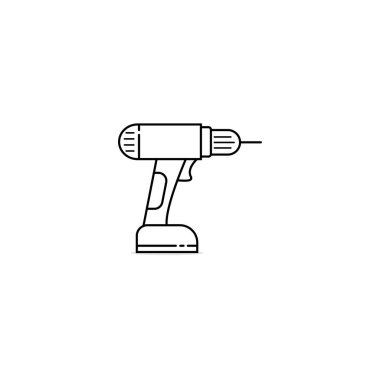 Cordless drill icon vector graphics