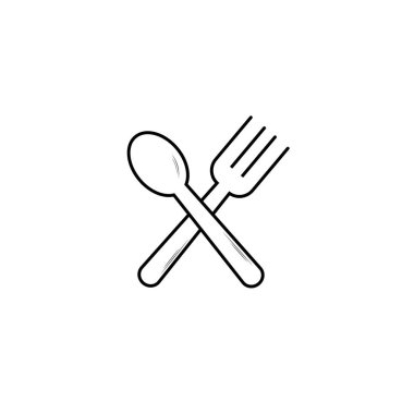 Spoon and fork icon vector graphics