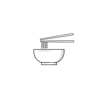 A bowl of noodles icon vector graphics