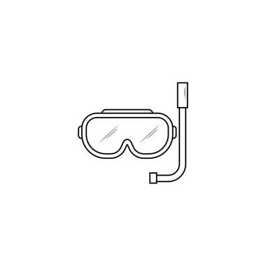 Diving mask with breathing tube icon vector graphics