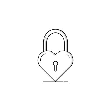Heart love padlock icon vector graphics