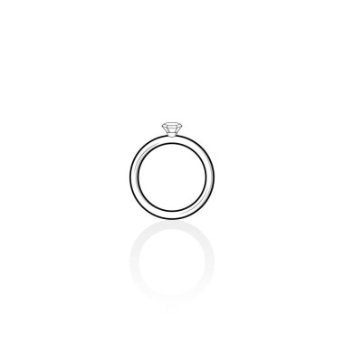 Diamond ring icon isolated vector graphics