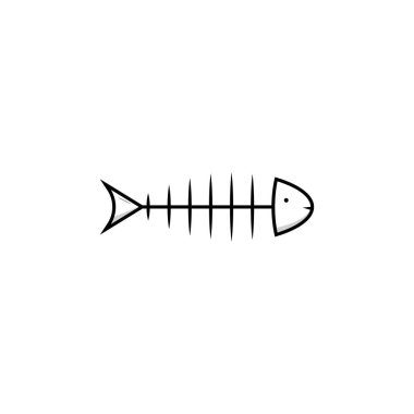 Fish bone icon isolated vector graphics