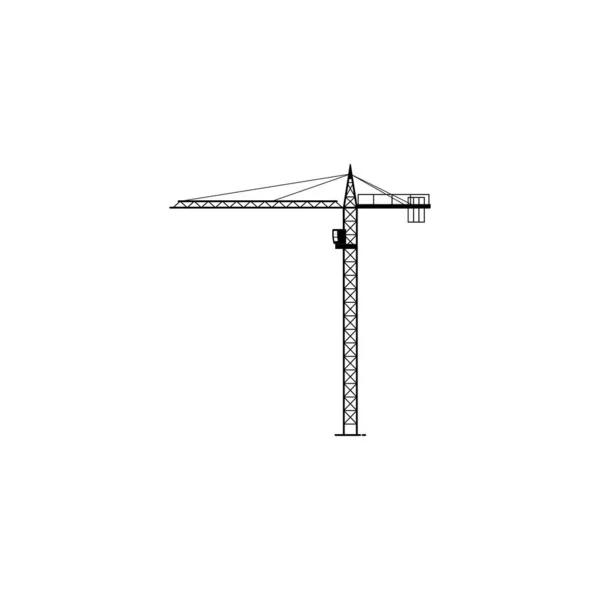 Tower Crane Icon Isolated Vector Graphics — Wektor stockowy