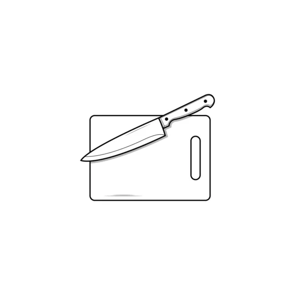 Cooking Board Knife Icon Vector Graphics —  Vetores de Stock