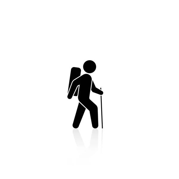 Hiking Icon Isolated Vector Graphics — Vector de stock