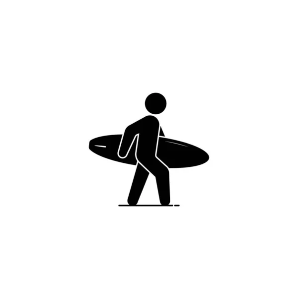 Surfer Pictogram Geïsoleerde Vector Graphics — Stockvector