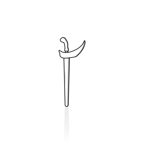 Indonesian Traditional Weapon Keris Icon Vector Graphics — Stock Vector