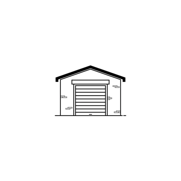 Garage Icona Edificio Isolato Grafica Vettoriale — Vettoriale Stock