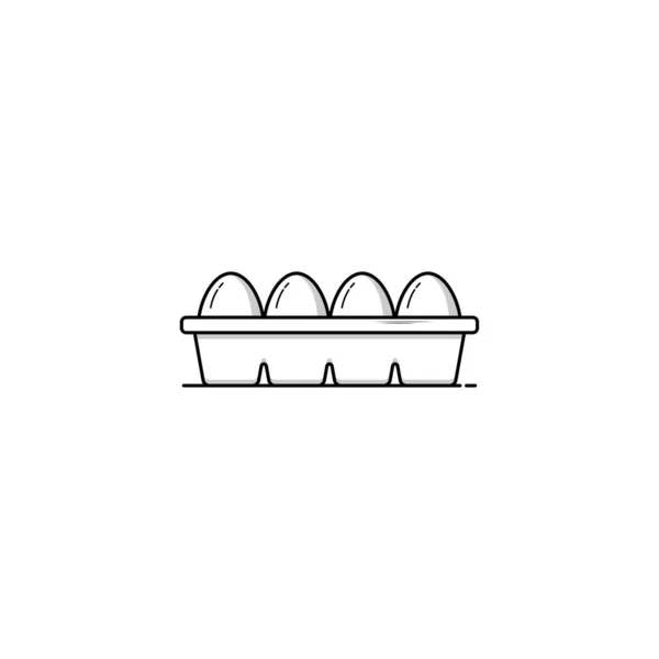 Icône Boîte Œufs Graphiques Vectoriels Isolés — Image vectorielle