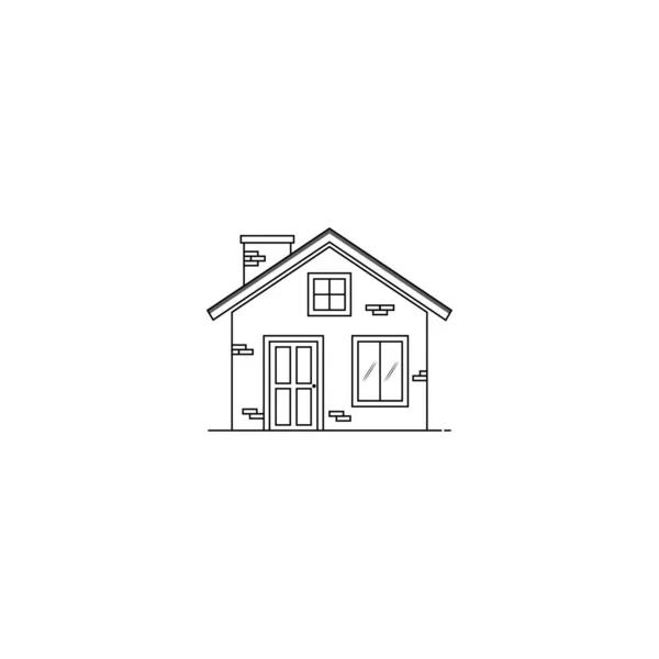 Цегляний Будинок Іконою Димоходу Ізольована Векторна Графіка — стоковий вектор