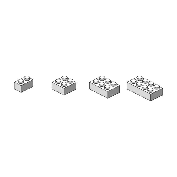 Lego Mattone Blocco Icona Grafica Vettoriale — Vettoriale Stock