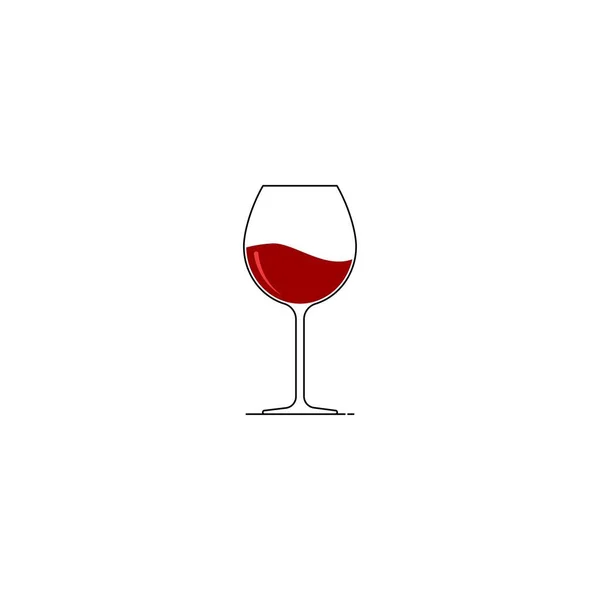 Szklanka Czerwonego Wina Ikona Izolowane Grafiki Wektorowe — Wektor stockowy
