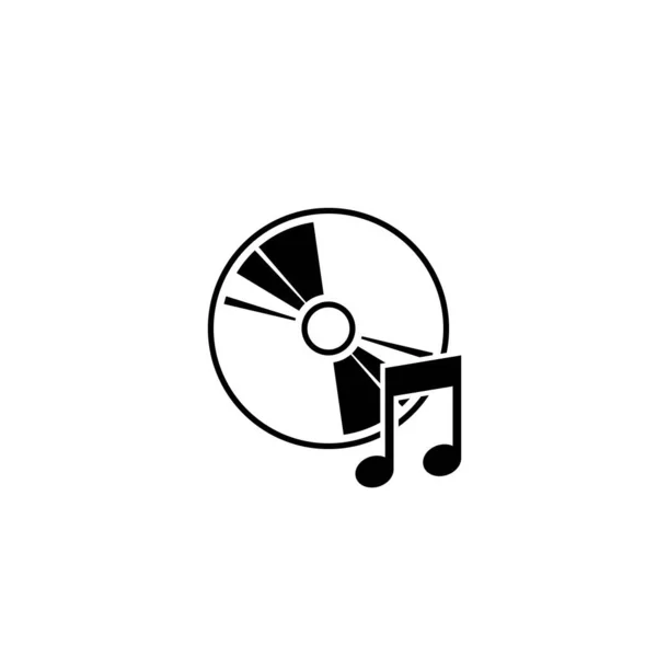 Disco Dvd Con Notas Música Icono Gráficos Vectoriales Aislados — Archivo Imágenes Vectoriales