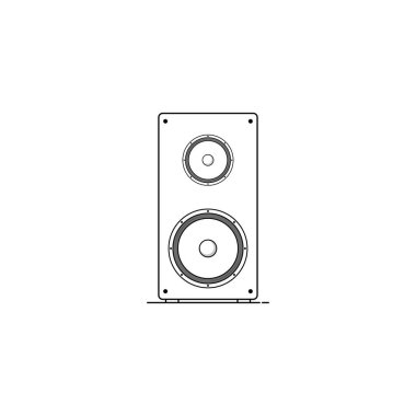 Müzik hoparlörü simgesi izole edilmiş vektör grafikleri