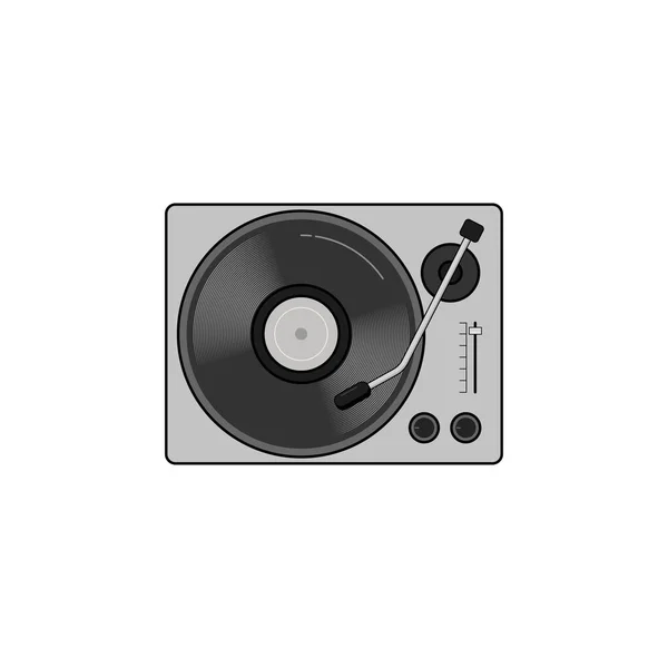Moderní Vinylový Gramofon Diskovou Izolovanou Vektorovou Grafikou — Stockový vektor