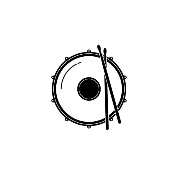 Snare Drum Drumstick Icon Vector Graphics — Vetor de Stock