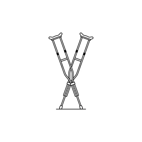 Icône Béquilles Graphiques Vectoriels Isolés — Image vectorielle