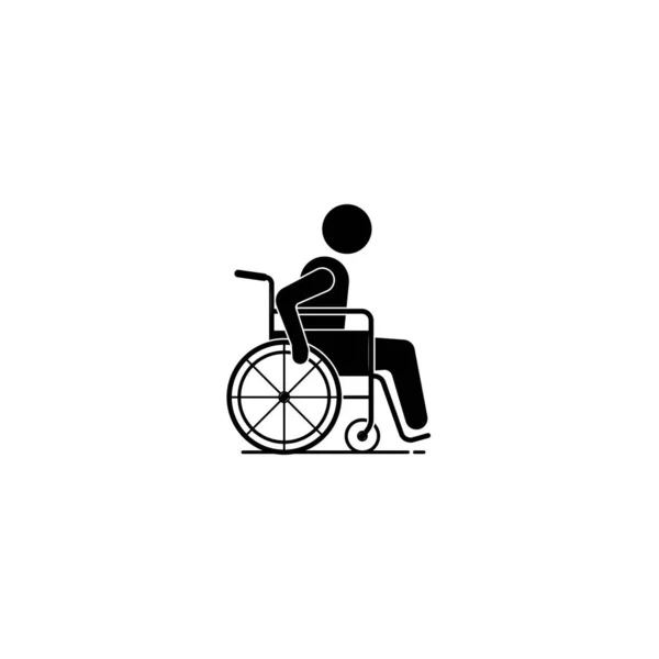 Pessoas Cadeira Rodas Ícone Isolado Gráficos Vetoriais — Vetor de Stock