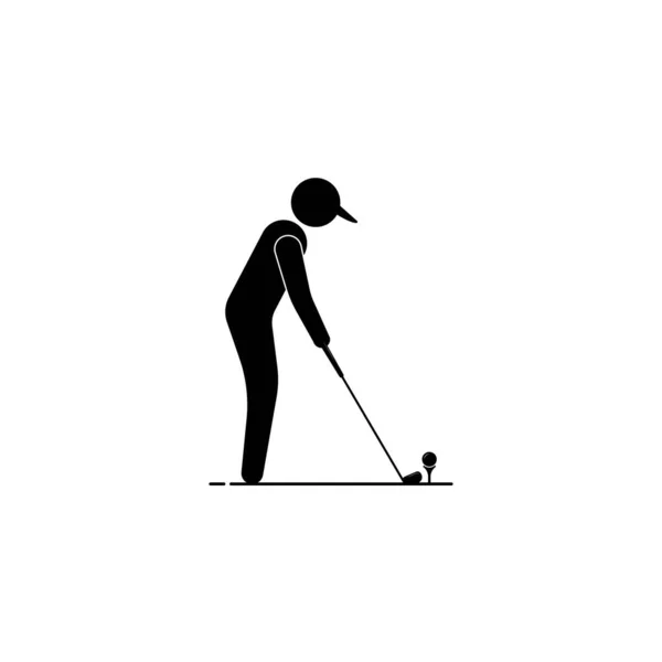 Golf Oyuncusu Simgesi Izole Edilmiş Vektör Grafikleri — Stok Vektör
