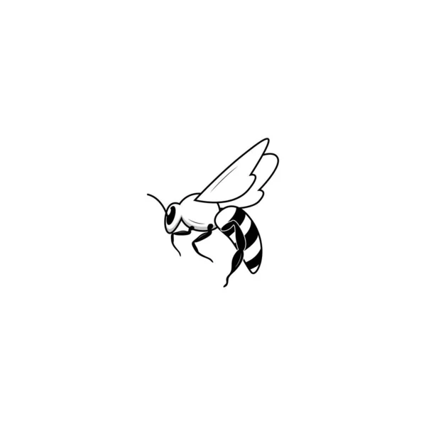Flying Honeybee Icon Isolated Vector Graphics — Stock Vector
