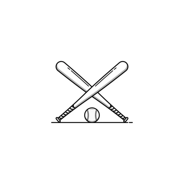 Crossed Baseball Bats Icon Isolated Vector Graphics — Stock Vector