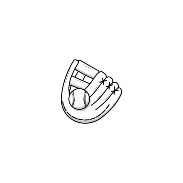 Бейсбольная Перчатка Шариковой Иконкой — стоковый вектор