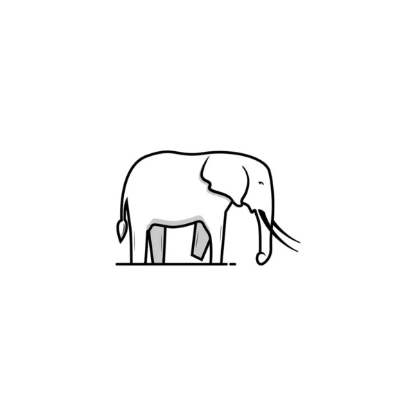 Elephant Pictogram Geïsoleerde Vector Graphics — Stockvector