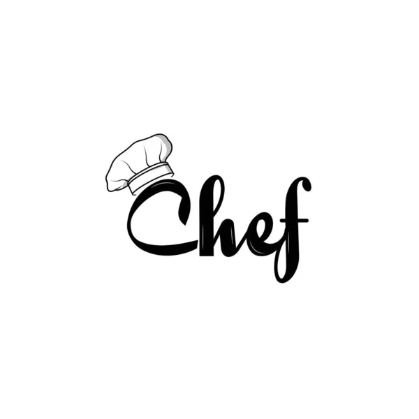 Chef Sombrero Icono Logotipo Con Gráficos Vectoriales Fuente Texto — Archivo Imágenes Vectoriales