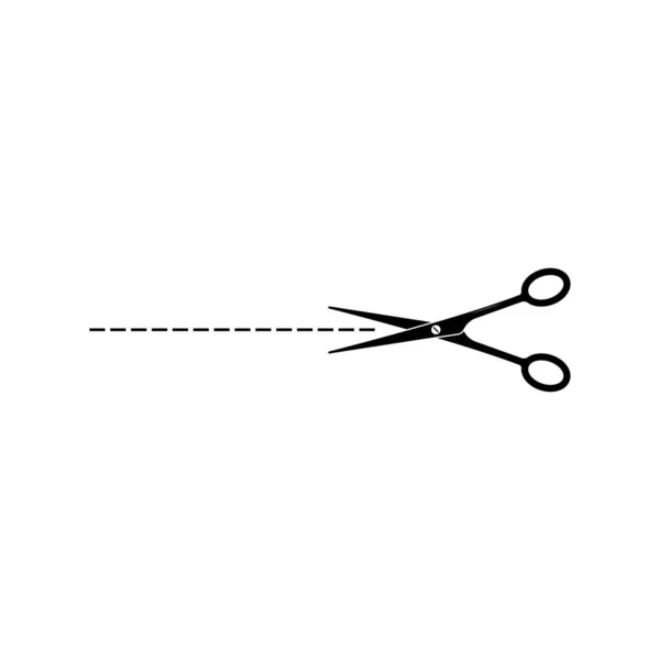 Ciseau Avec Lignes Coupées Icônes Graphiques Vectoriels — Image vectorielle