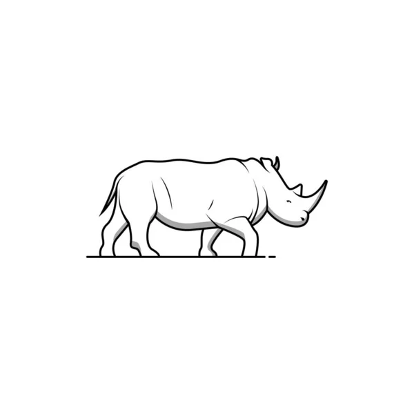 Ikona Rhino Izolowana Grafika Wektorowa — Wektor stockowy