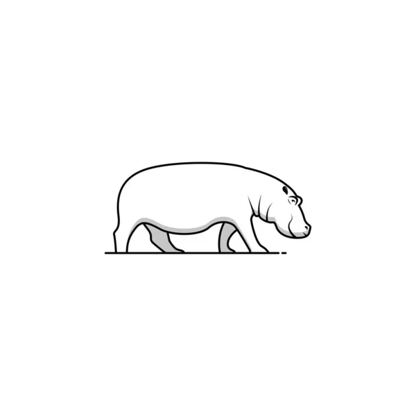 Hippopotamus Pictogram Geïsoleerde Vector Graphics — Stockvector