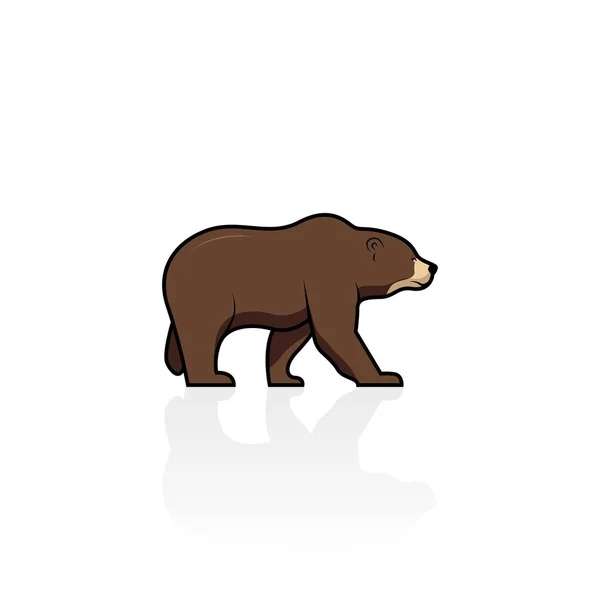 Brown Orso Isolato Grafica Vettoriale — Vettoriale Stock
