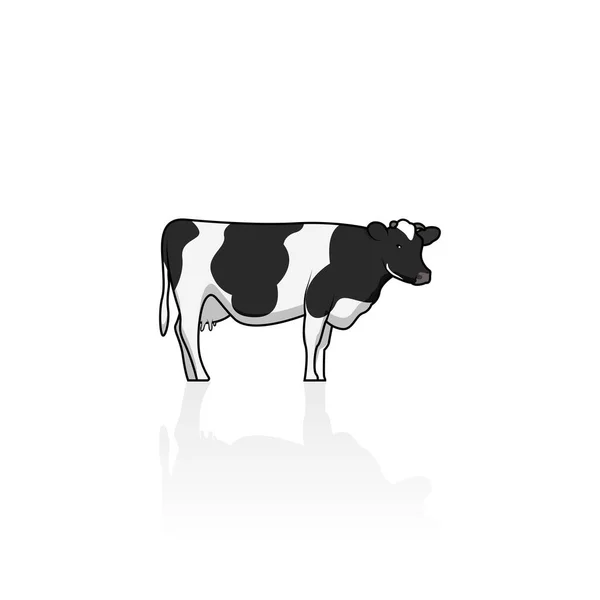 奶牛隔离侧视图矢量图形 — 图库矢量图片