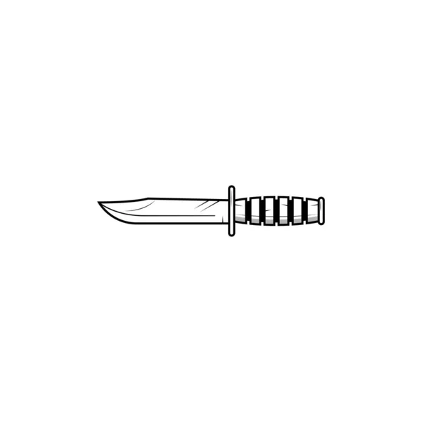 Cuchillo Combate Cuchillo Militar Icono Gráficos Vectoriales Aislados — Vector de stock