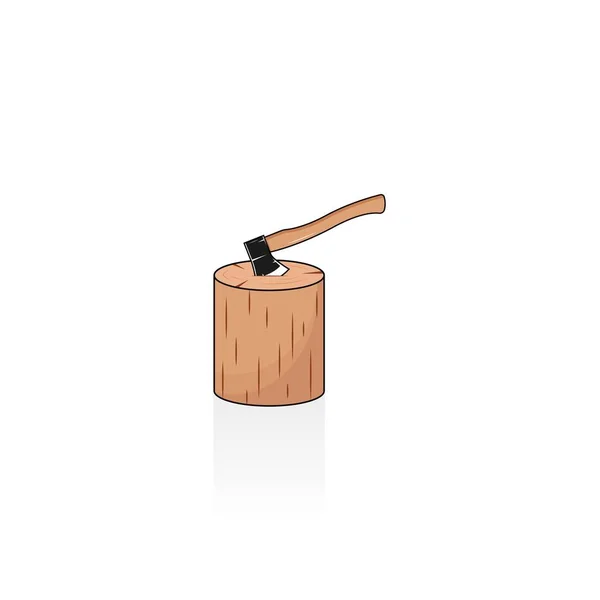 Axe Wood Log Isolated Vector Graphics — 스톡 벡터
