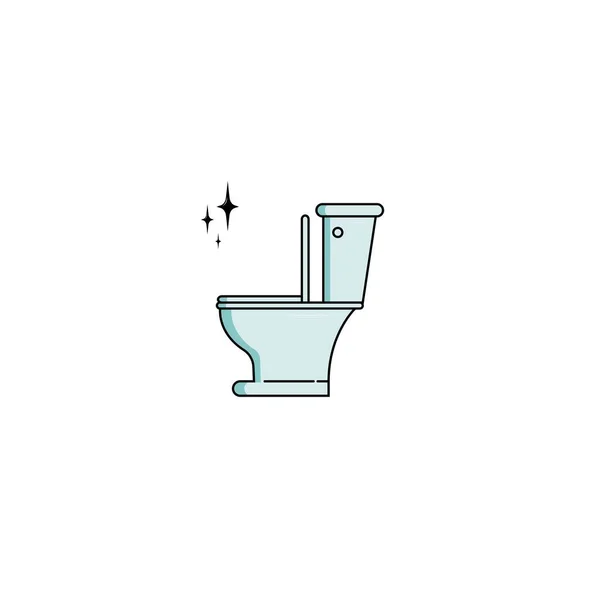 きれいなトイレのアイコンのベクトルグラフィック — ストックベクタ