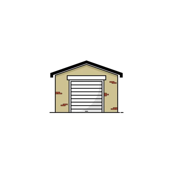 Garage Building Icon Vector Graphics — Stock Vector