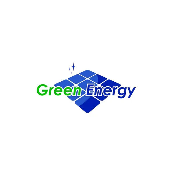 Solar Panel Green Energy Logo Vector Graphics — Stock Vector