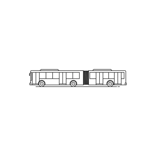 Articulated Bus Icon Vector Graphics — Stock Vector