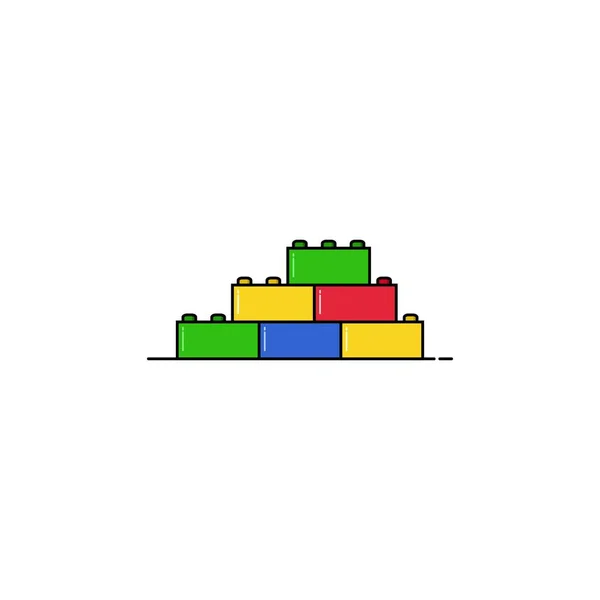 Spielzeugbausteine Bauen Symbolvektorgrafiken — Stockvektor