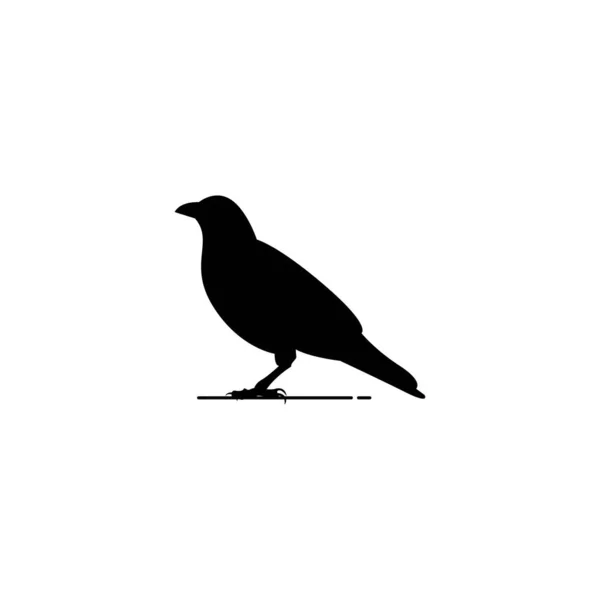 Raven Silueta Icono Gráficos Vectoriales — Vector de stock