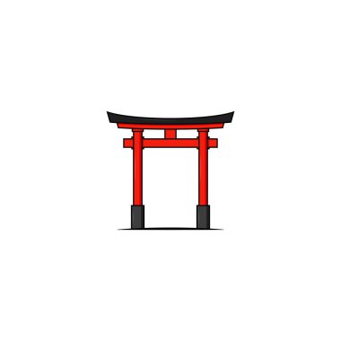 Torii geleneksel Japon kapı ikonu vektör grafikleri