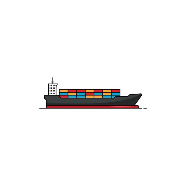 Cargo Ship Grafica Vettoriale Isolata Illustrazioni Stock Royalty Free