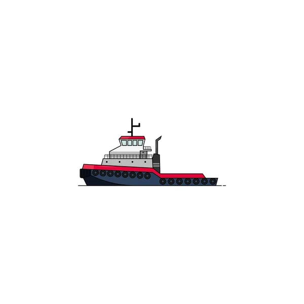 Tugboat Isolado Arte Vetorial Gráficos — Vetor de Stock
